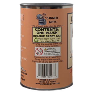 Pumpkin the Canned Orange Tabby Cat | Stuffed Animal Plush w/Jokes