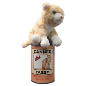 Pumpkin the Canned Orange Tabby Cat | Stuffed Animal Plush w/Jokes