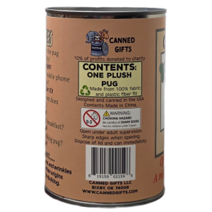 Oliver the Canned Pug Dog | Stuffed Animal Plush w/Jokes