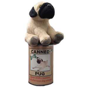 Oliver the Canned Pug Dog | Stuffed Animal Plush w/Jokes