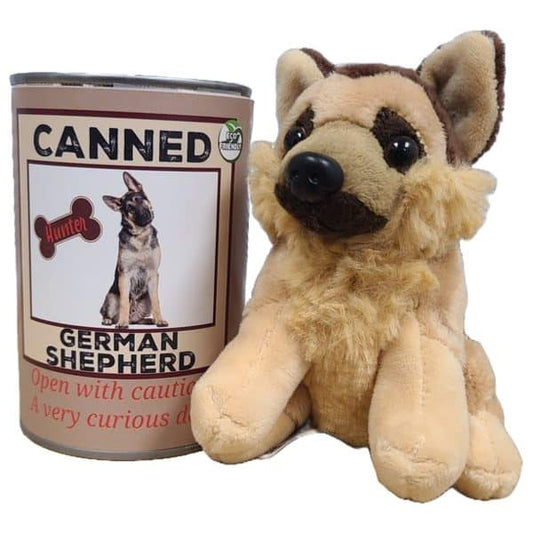 Hunter the Canned German Shepherd Dog | Stuffed Animal Plush w/Jokes
