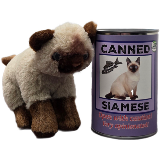 Sapphire the Canned Siamese Cat | Stuffed Animal Plush w/Jokes