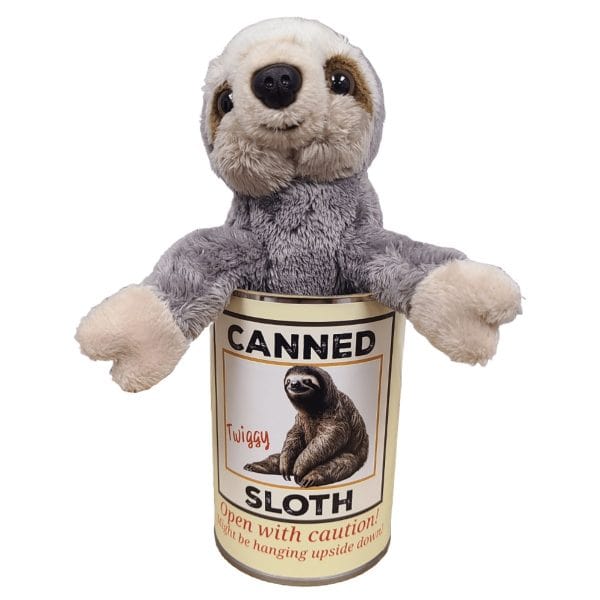 Twiggy the Canned Sloth | Stuffed Animal Plush w/Jokes