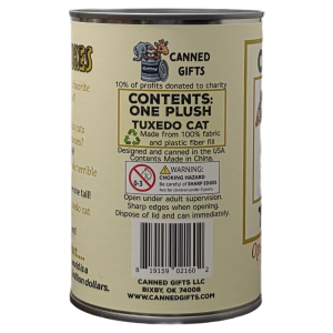 Buttons the Canned Tuxedo Cat | Stuffed Animal Plush w/Jokes